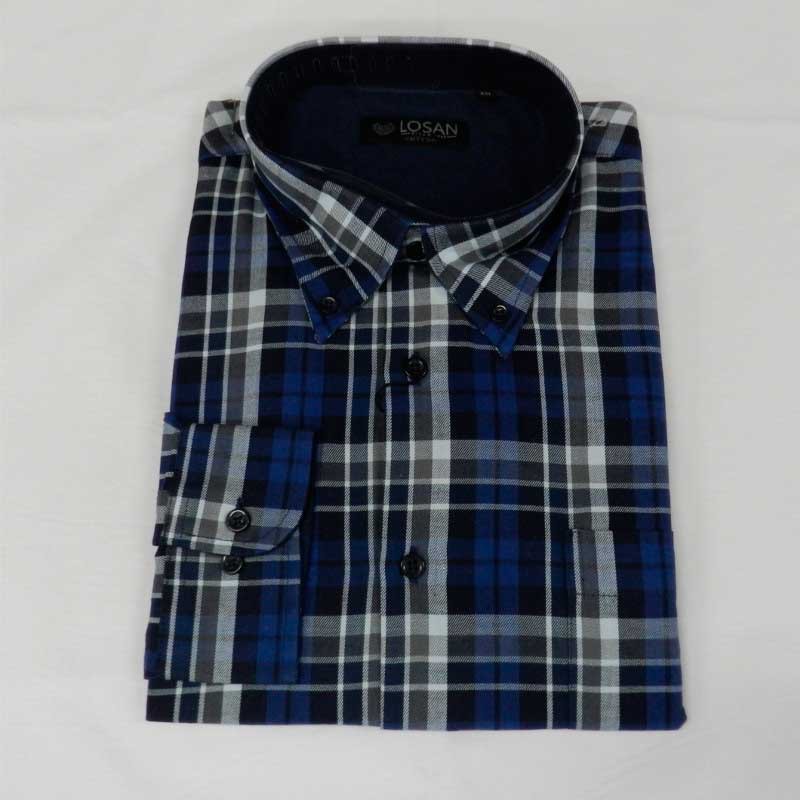 Camisa Hombre Manga Larga Viella Rayas Azules Losan